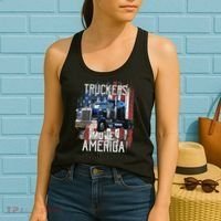 Funny Trucker American Flag Truck Driver Shirt Truck Driver Gift Women's Tank Top thumb 2
