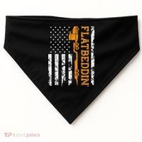 Flatbedder Truck American Flag Patriotic Flatbed Trucker USA-Made Doggie Bandana thumb 0