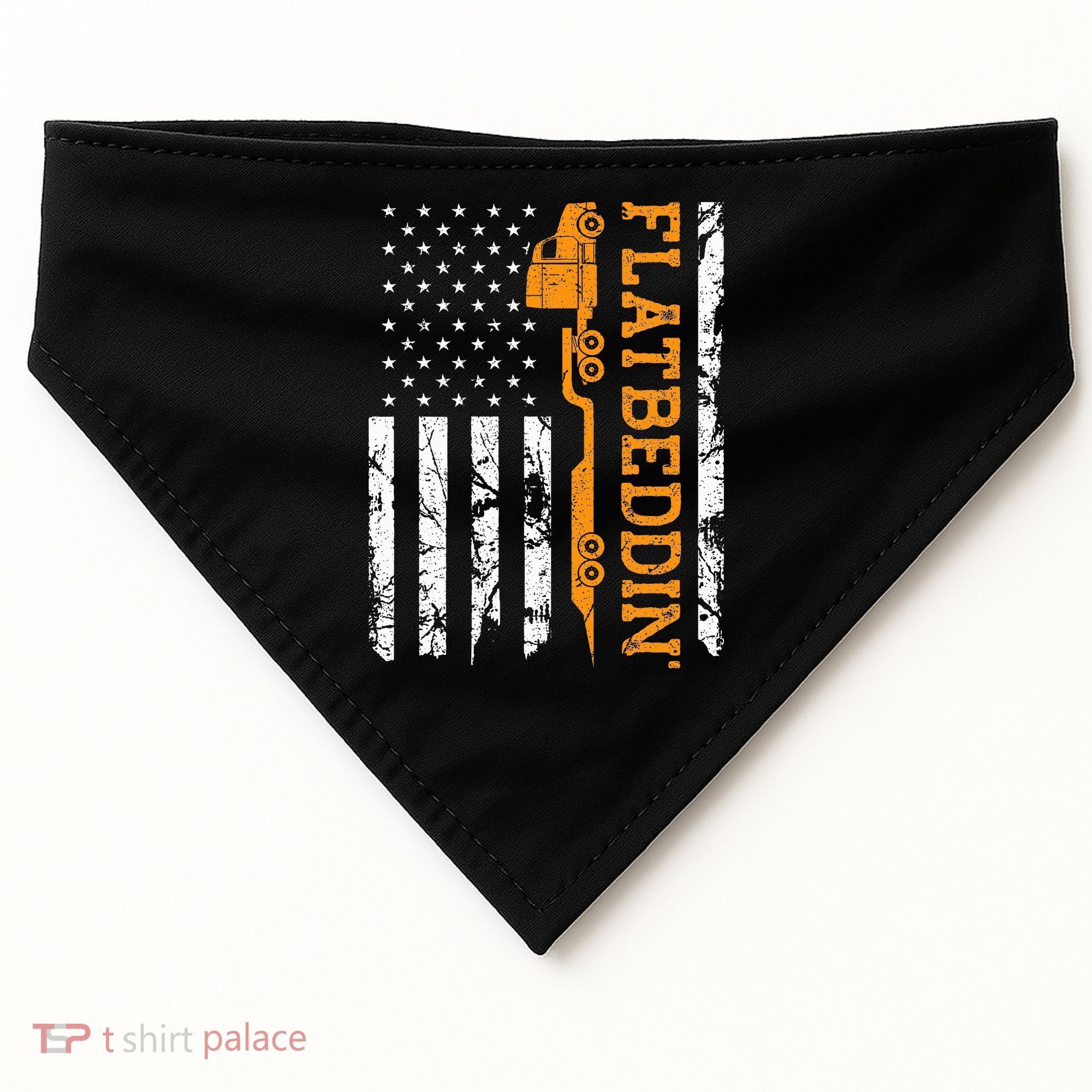 Flatbedder Truck American Flag Patriotic Flatbed Trucker USA-Made Doggie Bandana