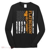Flatbedder Truck American Flag Patriotic Flatbed Trucker Long Sleeve Shirt thumb 0