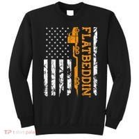 Flatbedder Truck American Flag Patriotic Flatbed Trucker Sweatshirt thumb 0