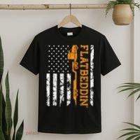 Flatbedder Truck American Flag Patriotic Flatbed Trucker T-Shirt thumb 2