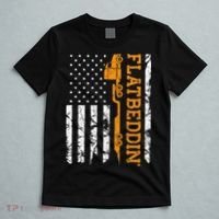 Flatbedder Truck American Flag Patriotic Flatbed Trucker T-Shirt thumb 5
