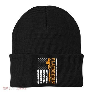 Flatbedder Truck American Flag Patriotic Flatbed Trucker Beanie