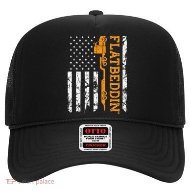 Flatbedder Truck American Flag Patriotic Flatbed Trucker Hat