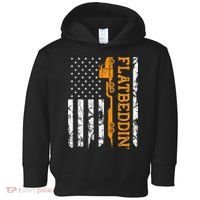 Flatbedder Truck American Flag Patriotic Flatbed Trucker Toddler Hoodie thumb 0