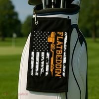 Flatbedder Truck American Flag Patriotic Flatbed Trucker Golf Towel thumb 2