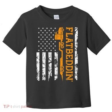 Flatbedder Truck American Flag Patriotic Flatbed Trucker Toddler T-Shirt