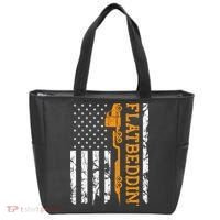 Flatbedder Truck American Flag Patriotic Flatbed Trucker Tote Bag thumb 0