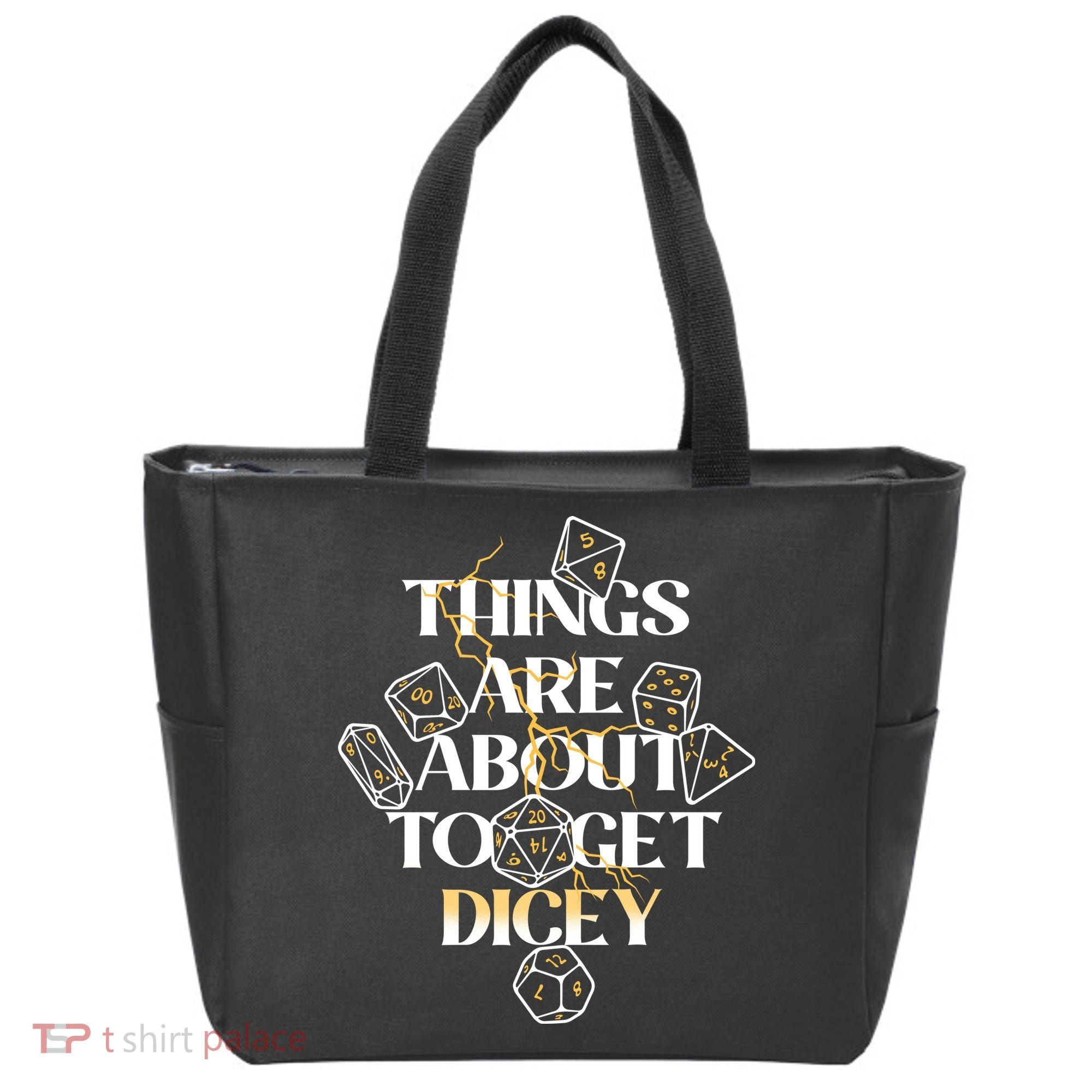 Funny Things Are About To Get Dicey DnD Tote Bag