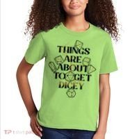 Funny Things Are About To Get Dicey DnD Kids T-Shirt thumb 2