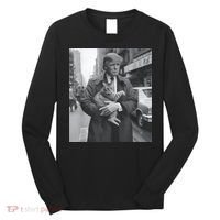 Funny Trump And Cat Funny Political Long Sleeve Shirt thumb 0