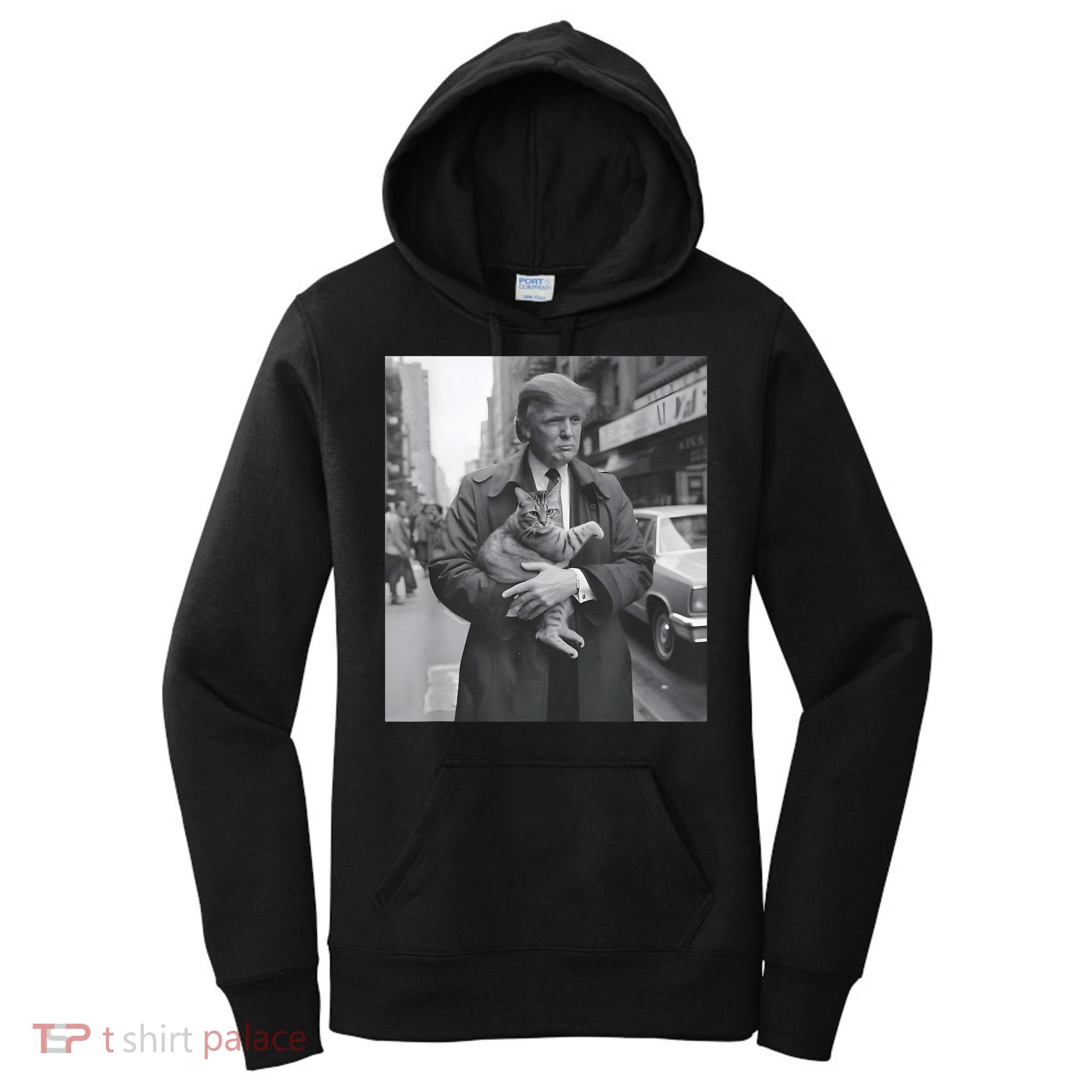 Funny Trump And Cat Funny Political Women's Hoodie