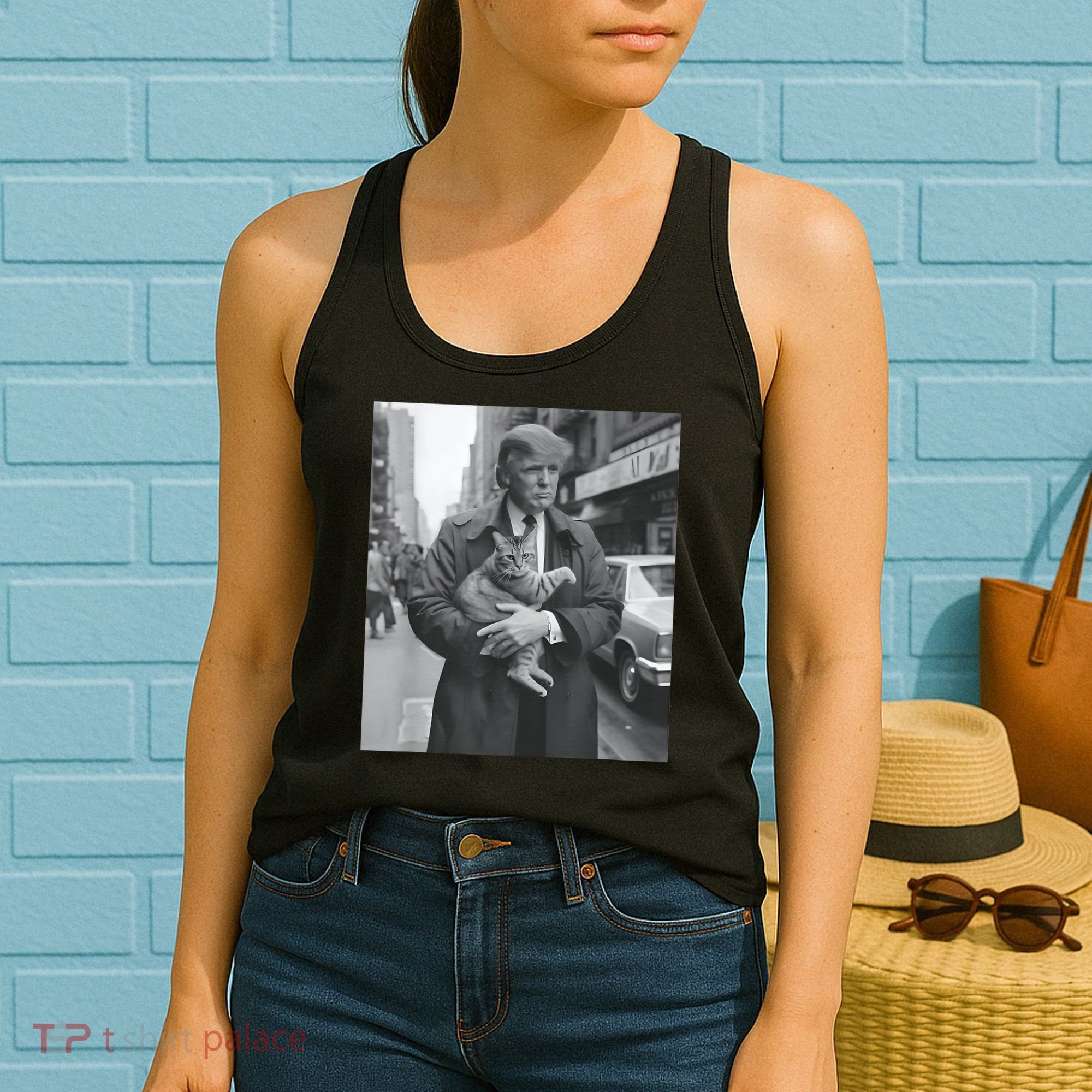 Funny Trump And Cat Funny Political Women's Tank Top