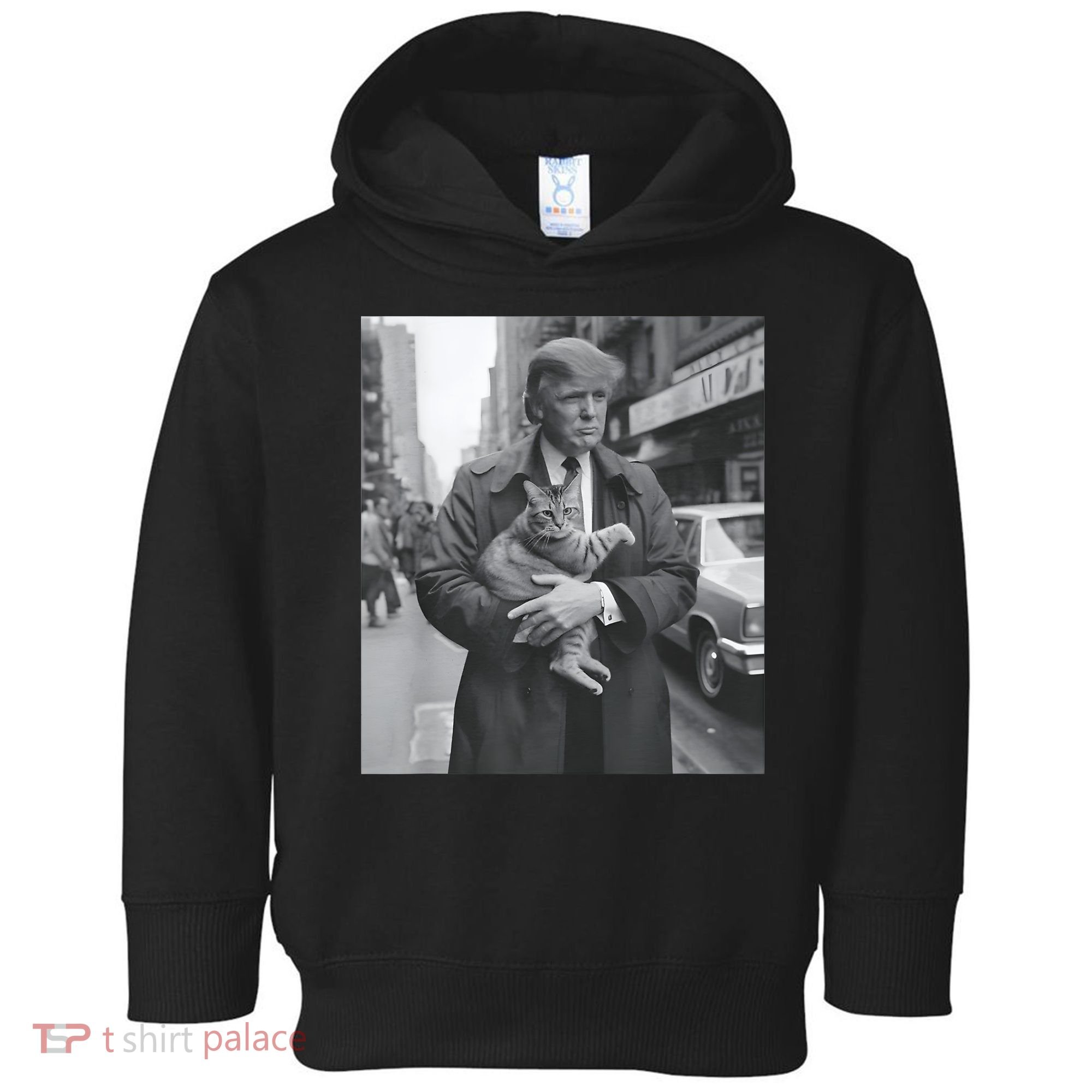Funny Trump And Cat Funny Political Toddler Hoodie
