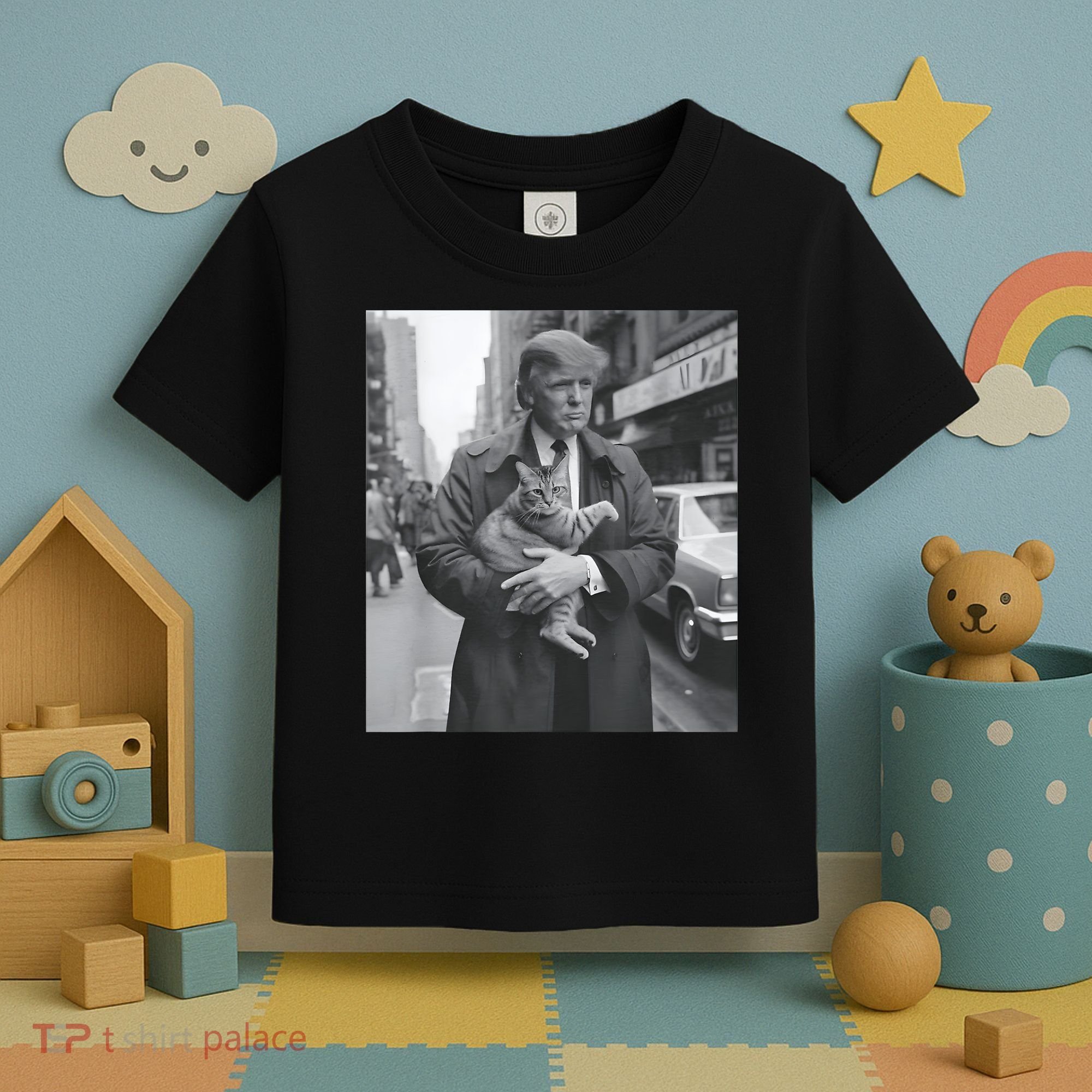 Funny Trump And Cat Funny Political Toddler T-Shirt