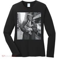 Funny Trump And Cat Funny Political Women's Long Sleeve Shirt thumb 0