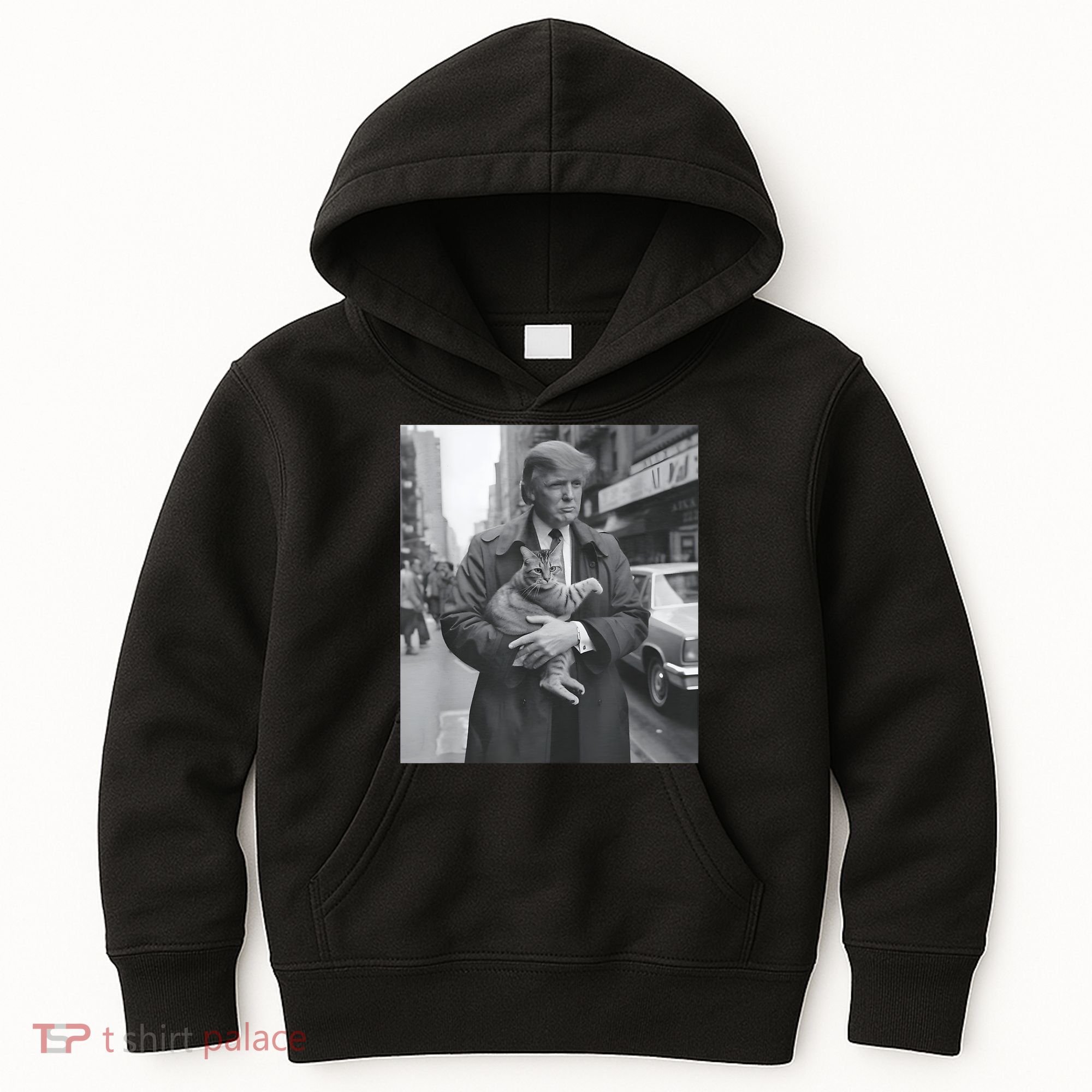 Funny Trump And Cat Funny Political Kids Hoodie