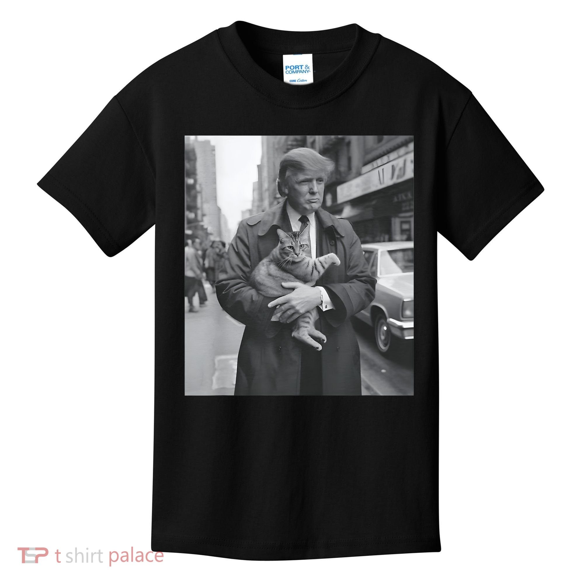 Funny Trump And Cat Funny Political Kids T-Shirt
