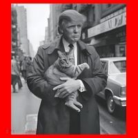 Funny Trump And Cat Funny Political Santa Hat thumb 1