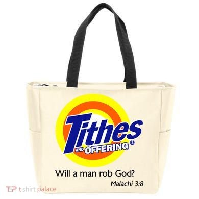 Funny Tithes And Offering Will A Man Rob God Tote Bag