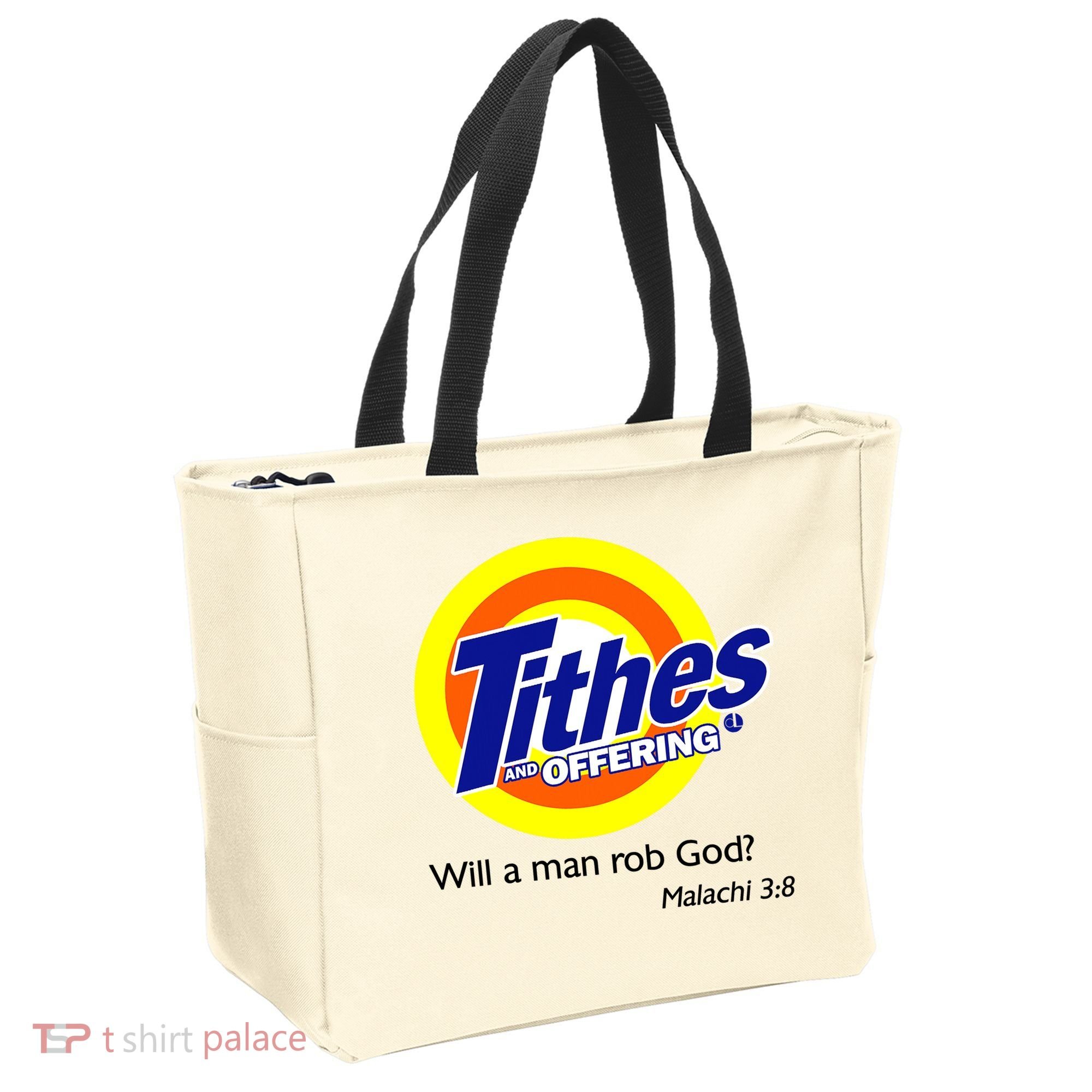 Funny Tithes And Offering Will A Man Rob God Tote Bag