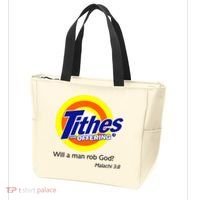 Funny Tithes And Offering Will A Man Rob God Tote Bag thumb 3