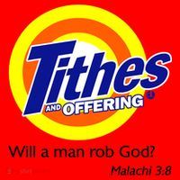 Funny Tithes And Offering Will A Man Rob God Santa Hat thumb 1