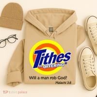 Funny Tithes And Offering Will A Man Rob God Hoodie thumb 4