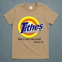 Funny Tithes And Offering Will A Man Rob God T-Shirt thumb 5