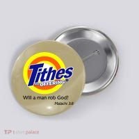 Funny Tithes And Offering Will A Man Rob God Button thumb 0