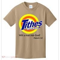 Funny Tithes And Offering Will A Man Rob God Kids T-Shirt thumb 0