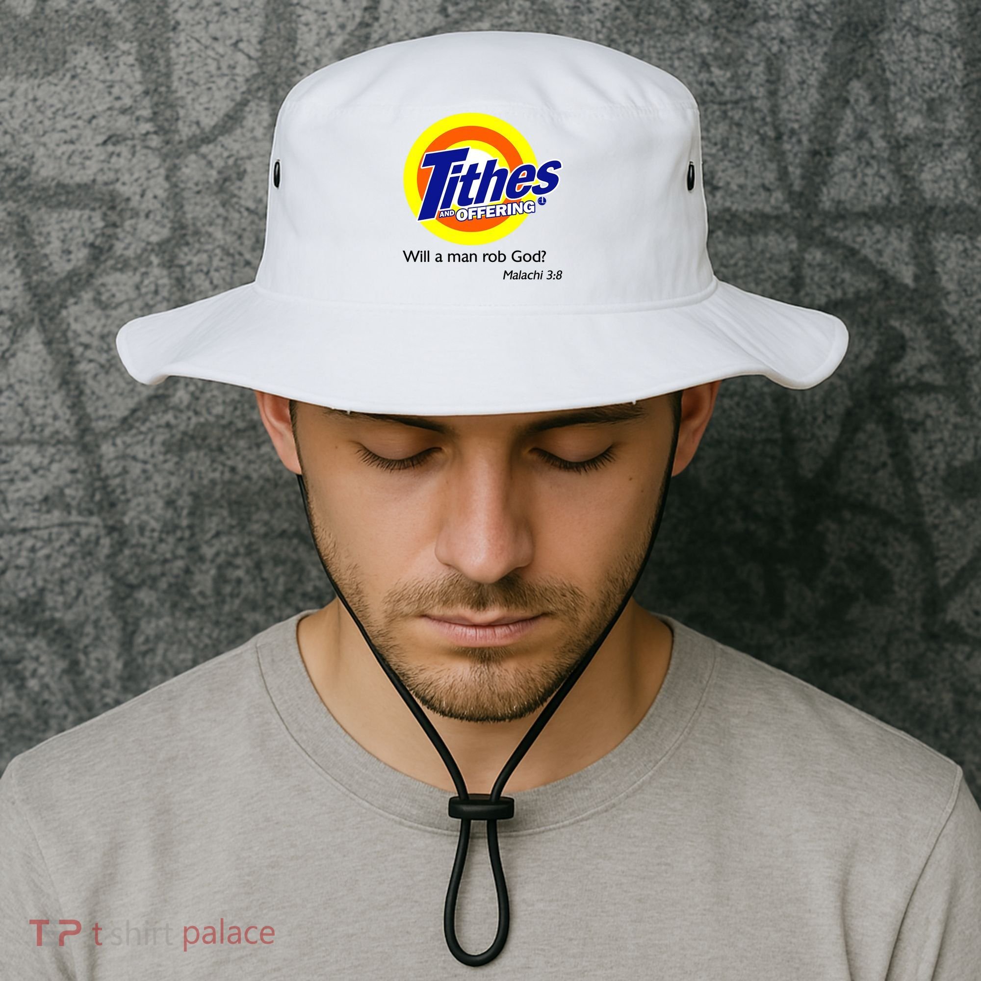 Funny Tithes And Offering Will A Man Rob God Bucket Hat