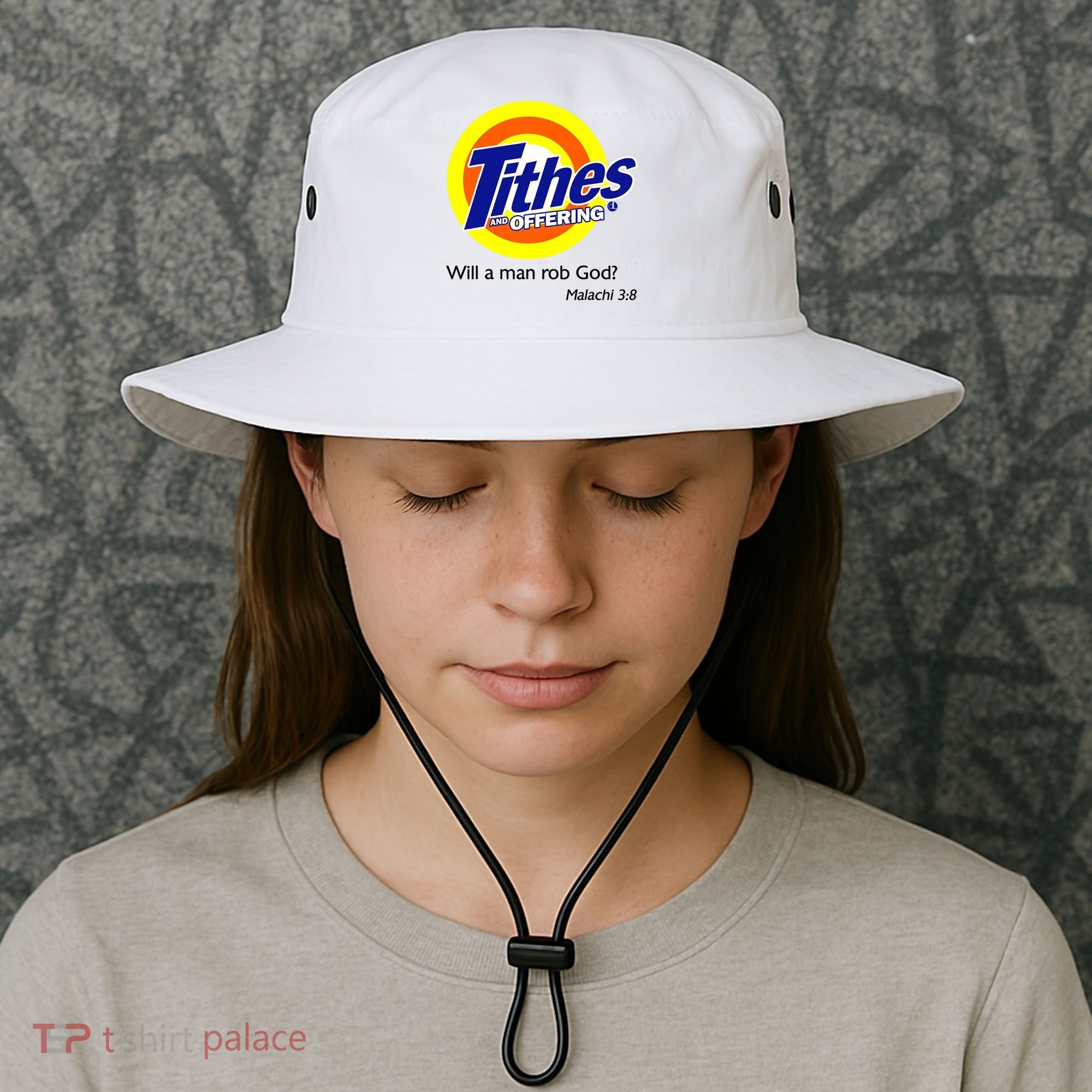 Funny Tithes And Offering Will A Man Rob God Bucket Hat