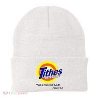 Funny Tithes And Offering Will A Man Rob God Beanie thumb 0