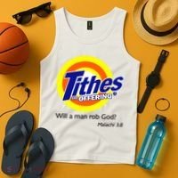 Funny Tithes And Offering Will A Man Rob God Tank Top thumb 4