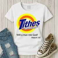Funny Tithes And Offering Will A Man Rob God Women's T-Shirt thumb 3