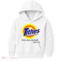 Funny Tithes And Offering Will A Man Rob God Kids Hoodie thumb 0