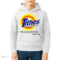 Funny Tithes And Offering Will A Man Rob God Kids Hoodie thumb 4