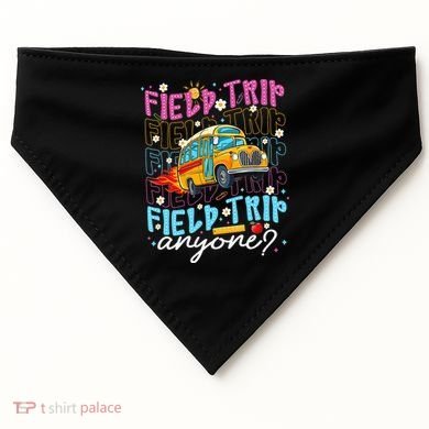 Field Trip Anyone School Bus Field Day Teacher Student USA-Made Doggie Bandana
