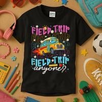 Field Trip Anyone School Bus Field Day Teacher Student Kids T-Shirt thumb 3