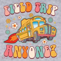 Field Trip Anyone Groovy School Bus Driver Yellow Bus Women's Sweatshirt thumb 2