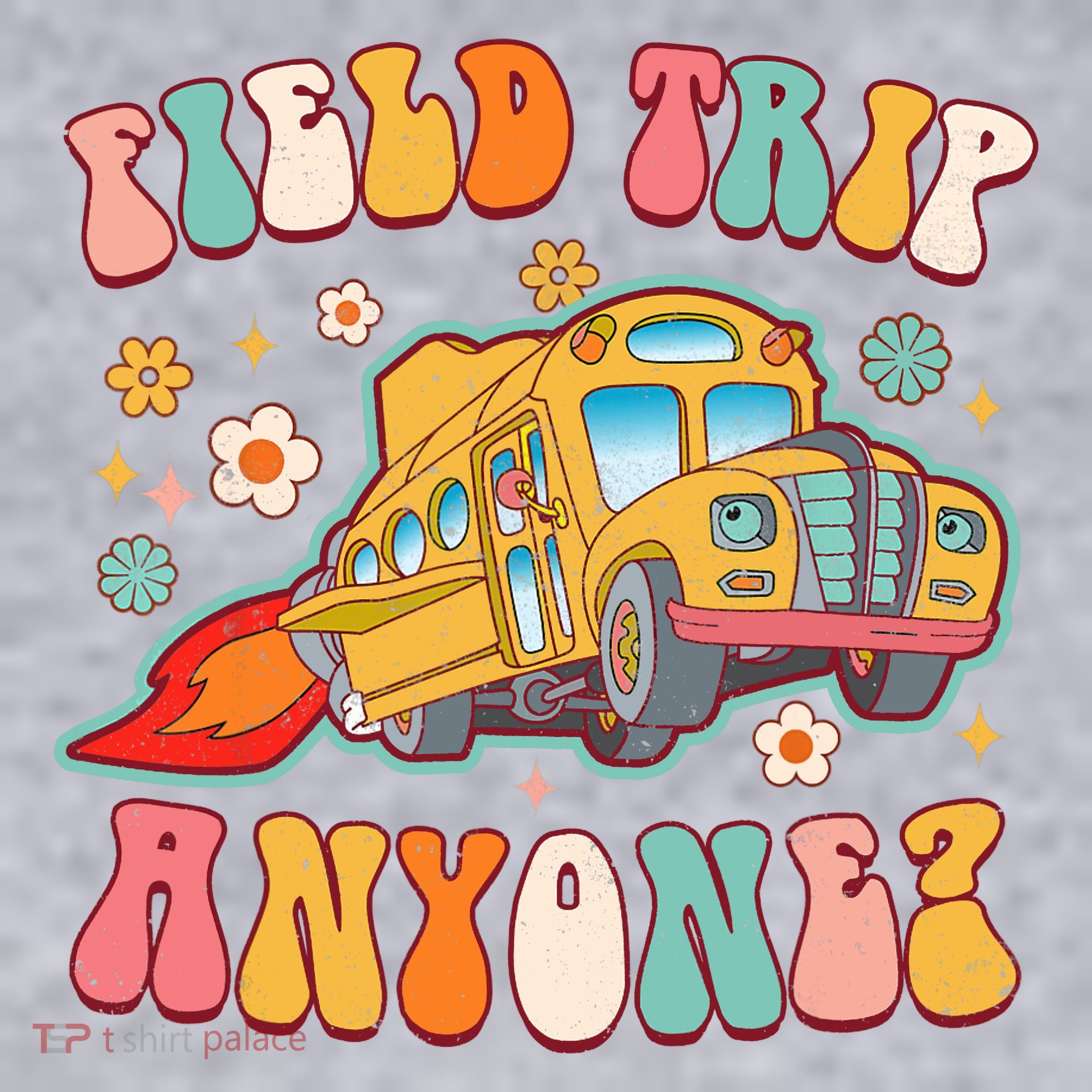 Field Trip Anyone Groovy School Bus Driver Yellow Bus Women's Sweatshirt