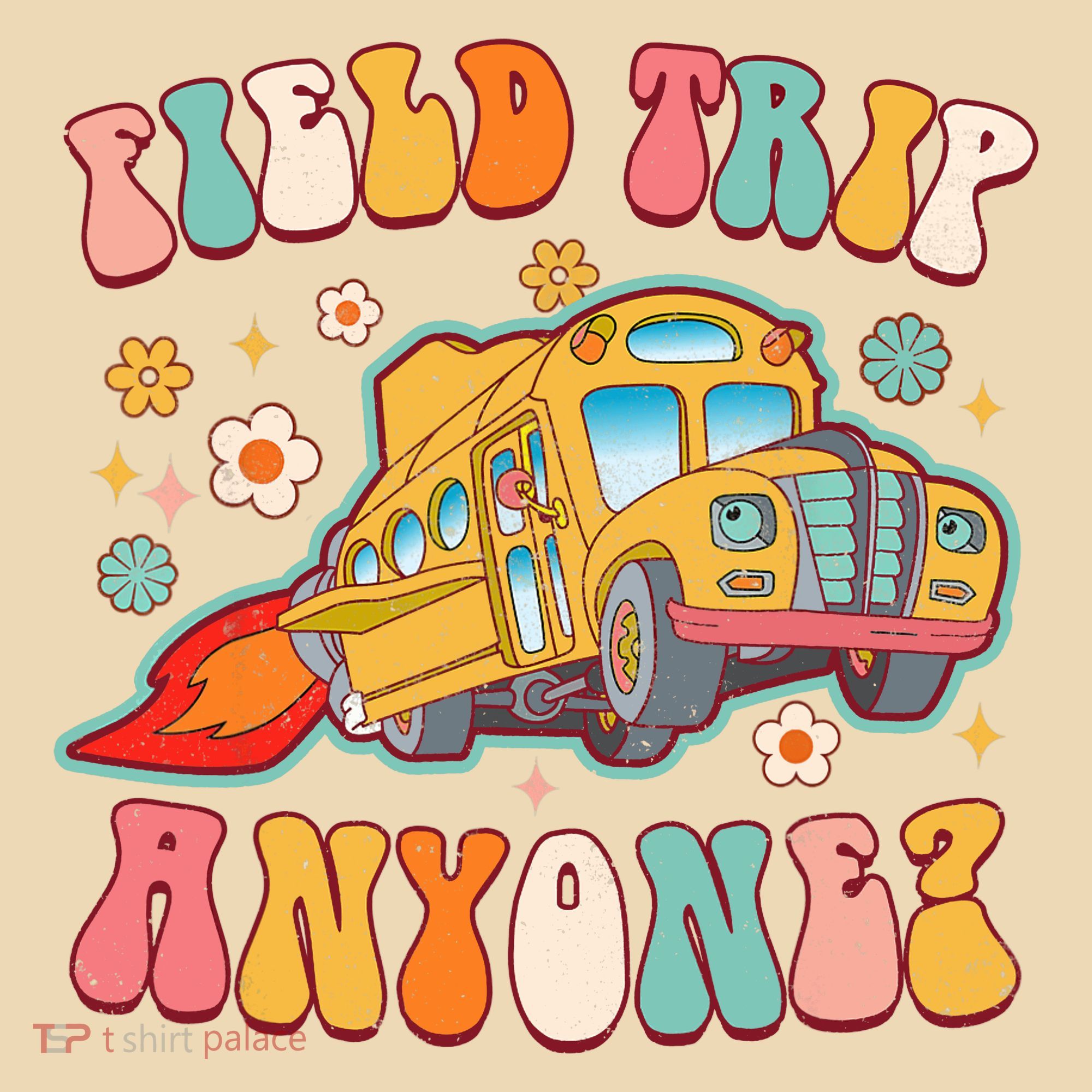 Field Trip Anyone Groovy School Bus Driver Yellow Bus Tote Bag
