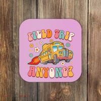 Field Trip Anyone Groovy School Bus Driver Yellow Bus Coaster thumb 0