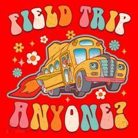 Field Trip Anyone Groovy School Bus Driver Yellow Bus Santa Hat thumb 1