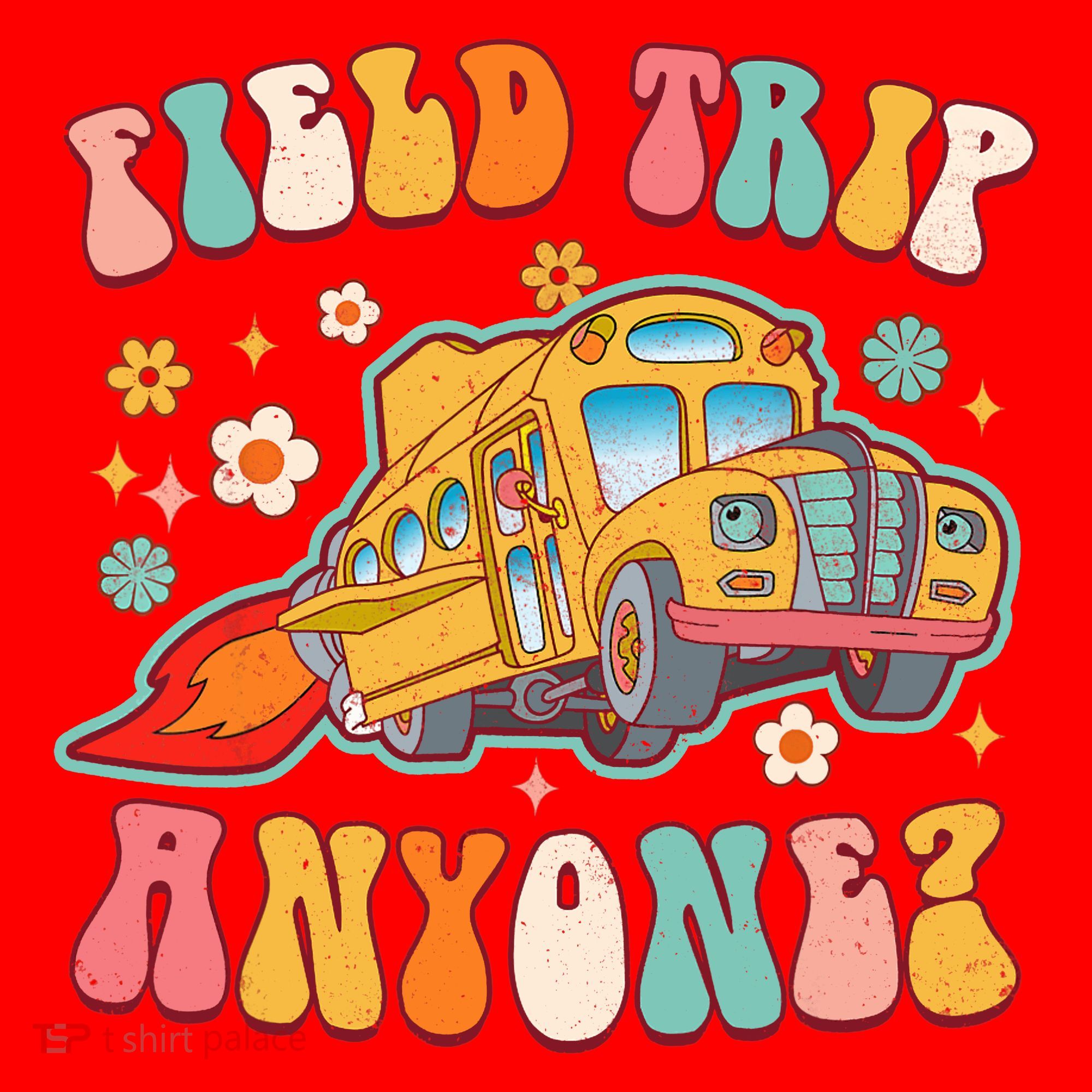 Field Trip Anyone Groovy School Bus Driver Yellow Bus Santa Hat