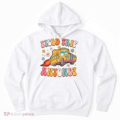 Field Trip Anyone Groovy School Bus Driver Yellow Bus Hoodie