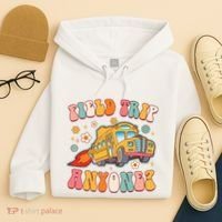 Field Trip Anyone Groovy School Bus Driver Yellow Bus Hoodie thumb 4