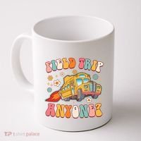 Field Trip Anyone Groovy School Bus Driver Yellow Bus Coffee Mug thumb 0